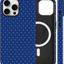 Magnetic for iPhone 13 Pro Case Cute Polka Dot Phone Case, Shockproof Slim TPU and Hard PC Protective Phone Cover Compatible with MagSafe Designed for Women Girls, Blue