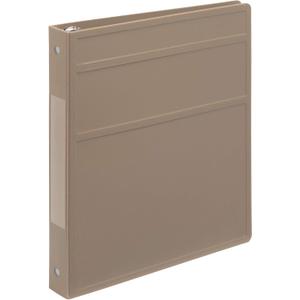 Carstens 1-Inch Heavy Duty 3-Ring Binder - Side Opening, Sand, Durable Plastic, Precision No-Gap Rings, Waterproof Cover, No Pockets, Holds 125 US Letter Sheets, BPA-Free, Made in USA (8717-3R) (Individual, Taupe)