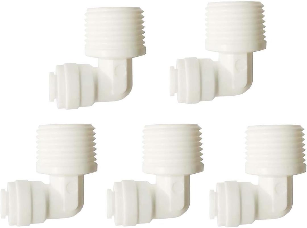YZM Quick Connect fittings RO Water Filters (5pack, Elbow, 1/2" Male x 1/4" OD tube)