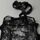 MOFASVIGI Clear Bag Stadium Approved Transparent Waterproof Clear Tote Bags for Work, Sports Games, Concerts,Travel-12 x12 x6 (Black)