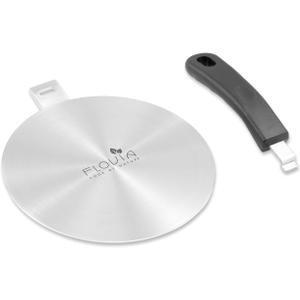 9.45inch Stainless Steel Induction Cooktop Adapter Plate, Heat Diffuser for Glass and Electric Cooktop, Detachable Handle