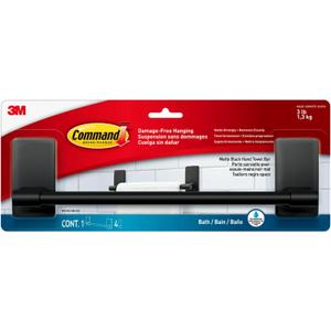 Command Hand Towel Bar Matte Black with Water Resistant Command Strips, Bathroom Dcor, 9 in Bar Length Holds up to 3 lbs, Size: 30 cm L x 4.7 cm W x 7.7 cm H / 3.07 in (H) x 11.75 in (L) Command Hand Towel Bar Matte Black with Water Resistant Command Strips, Bathroom Dcor, 9 in Bar Length Holds up to 3 lbs, Size: 30 cm L x 4.7 cm W x 7.7 cm H / 3.07 in (H) x 11.75 in (L)
