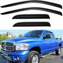 Window Rain Guards for 2002-2008 Dodge Ram 1500 Quad/Extended Cab, Window Vent Wind Visors Shades Deflectors for 2003 2004 2005 2006 2007 2008 2009 Ram 2500 3500