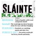 Decor for St. Patrick's Day, Decorative Wall Plaque, Irish Shamrock Cheers Door Sign, Rustic Wall Decor, St. Patrick's Day Decor for Home Office Coffee Bar, Printed Wood Hanging Sign - Slinte