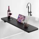 Tinamo Black Bathtub Caddy Tray Table | 35x9x2.5 Inch Large Bath Tub Tray Wooden | Anti-Tipping, Sustainable Tub Tray for Bathtub | Bathtub Accessories Holders for Bathtub (Acacia Wood)