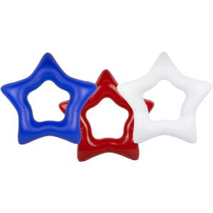 Poolmaster American Stars Inflatable Pool Floaties for Kids and Adults Star Tubes (Pack of 3)
