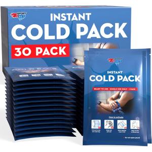 Instant Ice Cold Packs - 30 Individual Packs (7”x5”) Cold Therapy Ice Packs for Pain Relief, Inflammation, Swelling, Sprains, Sprained Muscles, Toothache - Sport Temp