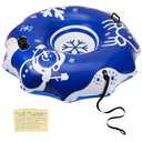 COVACURE 55" Snow Sled Extra Large Snow Tube - Thickened Inflatable Sleds for Adults Heavy Duty Tubes with Reinforced Grab Handle & Rope for Sledding Skiing Outdoor