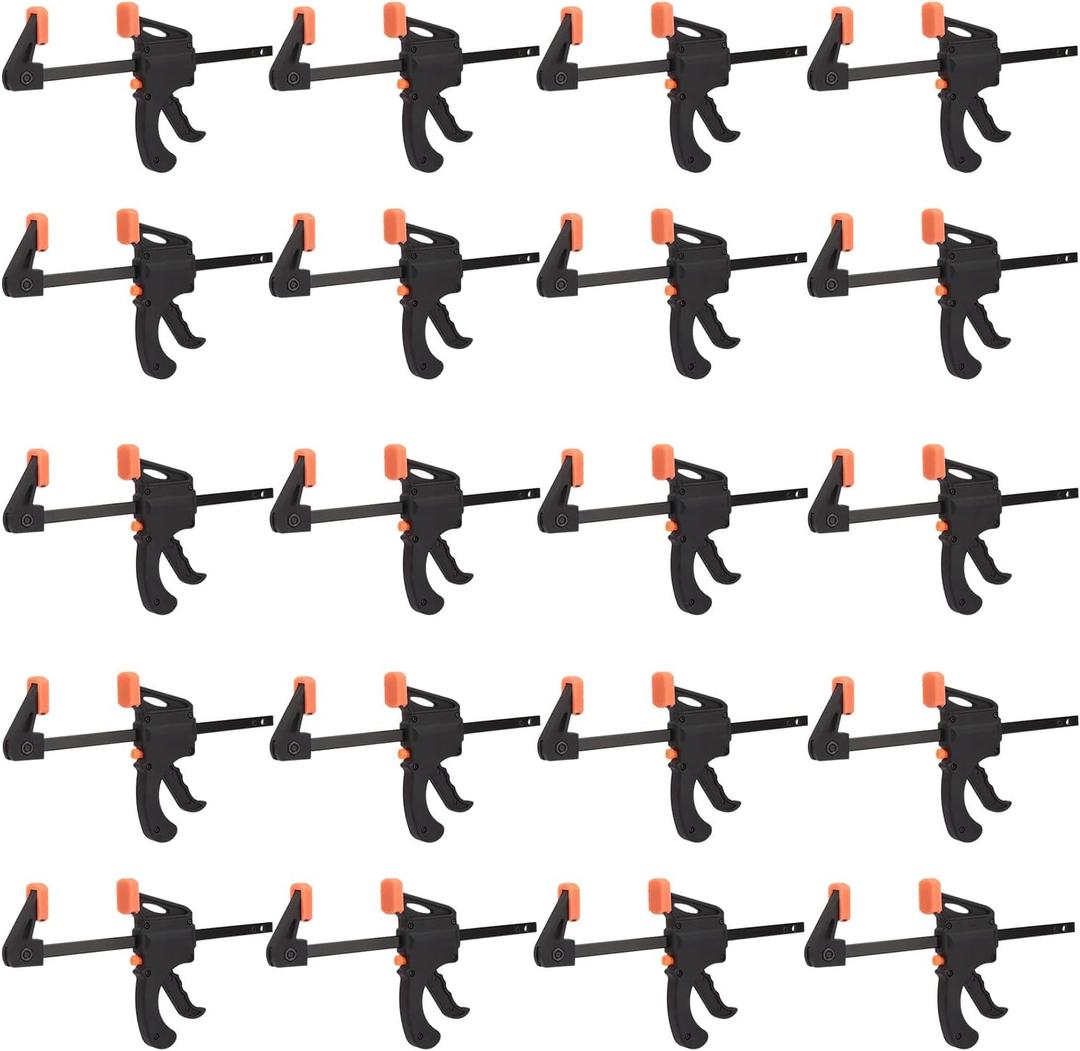 20 Pack 4 Inch F Bar Clamp, Medium Duty 70lbs One Handed Clamps/Spreader, Bar Clamps for Woodworking, Crafting, by GENHAKON