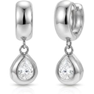 Trendy Gold Dangle Earrings for Women 14K Gold Silver Plated Chunky Drop Earring Statement Hoop Huggie Cubic Zirconia Diamond Crystal Charm Lightweight Hypoallergenic Jewelry Accessories Gifts for Women