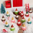 48 Pcs Christmas Mini Gnomes Figurines Miniature Resin Gnomes Figurine Bulk Mini Dwarf Figurine for Goody Bag Stuffers Filler Party Decorations Gifts Micro Garden Landscape Accessories