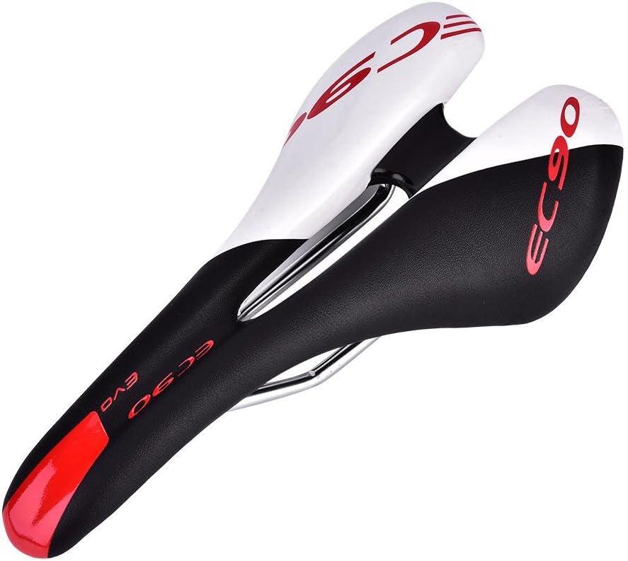 2Colors Pu Leather Bike Cycling Saddle Mountain Bike Comfortable with Soft Cushion for Women Men Cycling Fit for Road Bike and Mountain Bike(Black & White) Mountain Bike