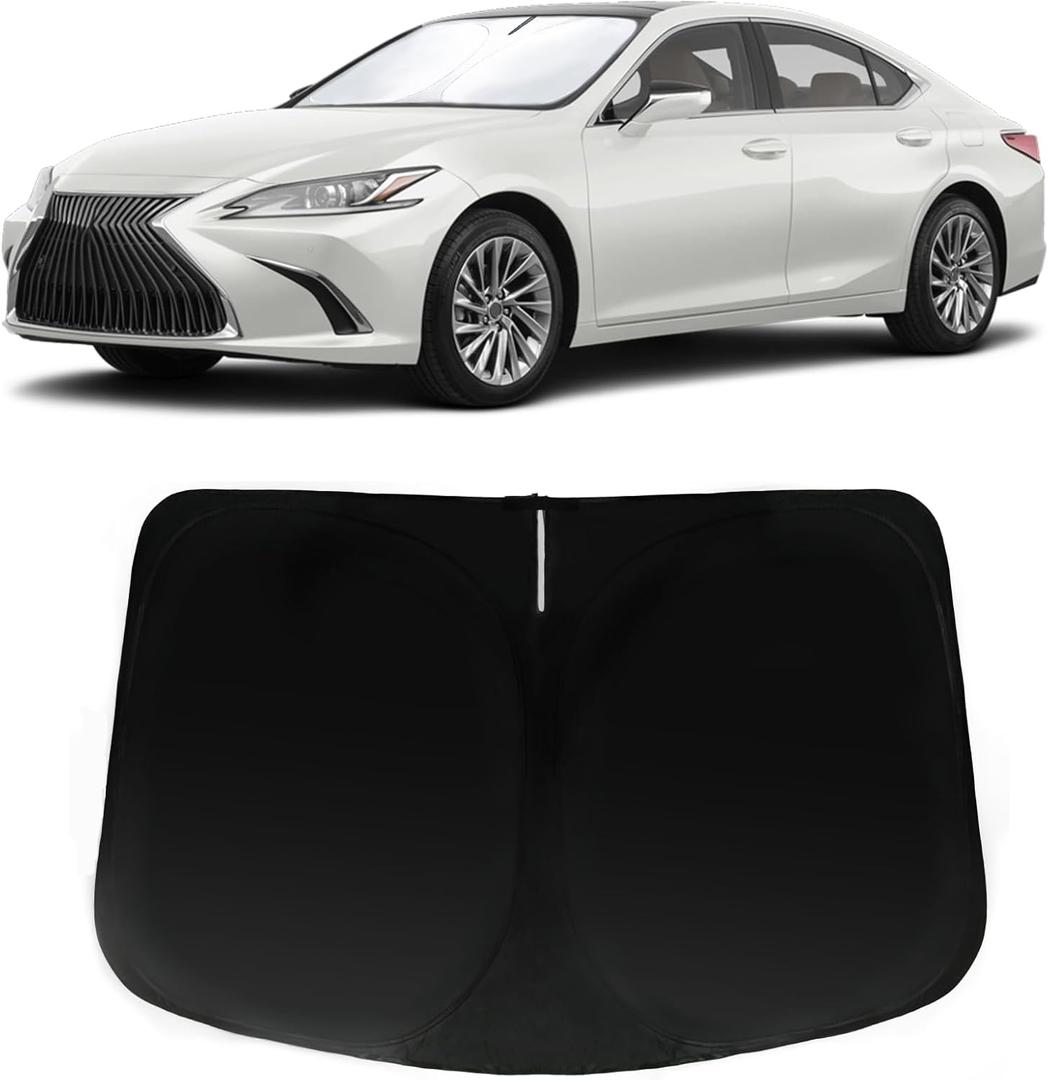 Windshield Sun Shade for Lexus ES 2019-2024 ES250 ES300h ES350, Car Front Window Sunshade with 240T Sun Visor Protector Blocks UV Rays Heat Sun Shield Accessories