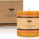 3 x 3'' Natural Beeswax Pillar Candle, Large Beeswax Candle for Home Spa Yoga, Yellow Raw (3x3 inch(1 Pack))