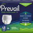 Prevail Daily Protective Underwear - Unisex Adult Incontinence Underwear - Disposable Adult Diaper for Men & Women - Maximum Absorbency - XX-Large - 12 Count (Pack of 4) (XX-Large , 12 Count (Pack of 4))