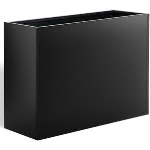 Metal Planter Box 36 x 12 x 26, Heavy Duty Tall Black Planter with Removable Insert Shelf for Porch, Garden, Patio, Yard
