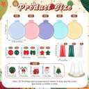 Vesici 12 Pcs Christmas DIY Mini Hair Brush with Mirror Cute Folding Hairbrush with Resin Christmas Tree Santa Candy Cane Bow Decor for Decorate Your Own Mirror Party Activity DIY Creative Craft