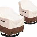 JinHrtoyi Outdoor Chair Covers 2 Pack,30Wx34Dx38H inches Patio Chair Cover,100% Waterproof Heavy Duty Outdoor Furniture Covers Waterproof, Beige&Brown Modern Style Patio Furniture Cover
