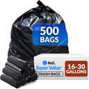 Reli. 16-25 Gallon Trash Bags | 500 Bags | Black | Home, Kitchen | Strong | Garbage