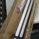 2 Pack Heavy Duty 1 Inch Diameter Single Curtain Rods 72-144” Adjustable Window Curtain Rod with Cylindrical Cap Finials, Wall Mount and Ceiling Mount, Matte White