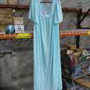 Shadowline Women's Nightgown and Long Sleeved Robe Pajama Set Nylon Sleepwear Peignoir, Size 3X