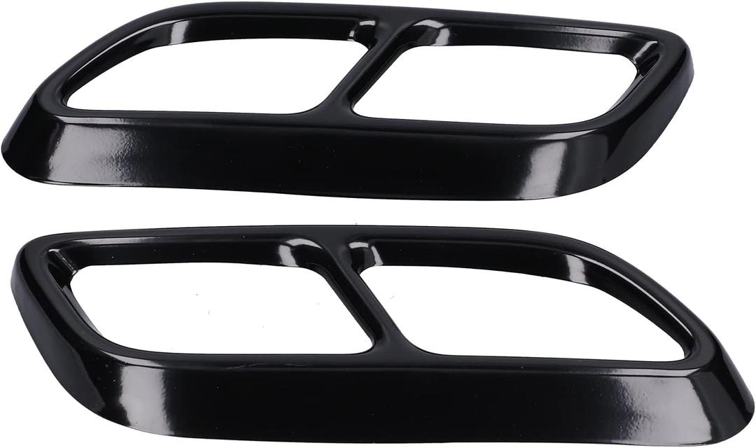 ARAMOX Tail Pipe Trim, 2PCS 4Out Tip Trim Tail Throat Frame Quad Outlet Glossy Black Replacement for CT5 2020