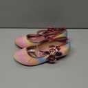 Girls Dress Shoes Toddler Princess Shoes Glitter Flower Little Girl Flats Mary Jane Heels for Party Wedding, Size 5