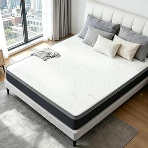 Queen Size Mattress, 10 Inch Queen Bed Mattress in a Box, Pocketed Coil Mattresses, Soft & Hotel-Quality, 60x80 Inch, Single Person Movable