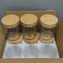 OcePor 6 Pack 16oz Glass Jars with Bamboo Lids, Over Night Oats Container with Airtight Lid, Glass Snack Storage Salad Jars For Food, Yogurt, Sugar and Flour,Coffee Bean, Cookie, Cereal