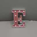 Small Led Marquee Letters, Light Up Letters, 8.58 Inch Led Letter Lights, Battery Powered Lighted Sign for Table, Party, Birthday, Christmas Decor (Pink Glitter, Letter E)