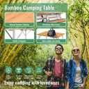 KingCamp Bamboo Folding Camping Table Adjustable. Supports 176lbs with A Premium Bamboo Top and 3 Adjustable Heights, Ideal for Stable Dining or Cooking at Picnics, RVs, and Glamping Sites, 4 Fold Ultra Large 39.4'' X 25.6''