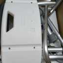 Drive Medical Shower Chair with Back & Padded Arms - Adjustable Height Bath Seat for Safety & Comfort - Lightweight Aluminum Construction- 350 Lb Capacity - White