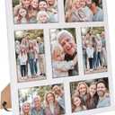 Picture Frame Collage 4x6 Photos Display - 7 Openings Photo Collage Picture Frame Wall Decor for Tabletop Stand and Wall Mounting White Frames Set for Home Decor Family Gifts(White)