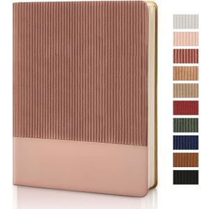 Lined Journal Notebook for Work College Ruled Note Book 7.2"x9.6" B5 PU Leather Daily Journaling 160 Pages for Women Men Writing Home School Supplies Business (Dark Pink)