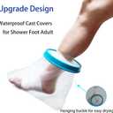 Tideshake Waterproof Foot Cast Cover for Showering, Reusable Adult Foot Cast Protector, Cast Covers for Ankle Shower after Surgery, Watertight Cast Bag for Burns