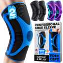 DR. BRACE ELITE Knee Brace with Size Stabilizer (2 Pack) Knee Brace for Women & Men, Workout, Sports, Daily Knee Compression Sleeve for Maximum Knee Pain Support & Fast Recovery (Neptune, X-Large) 2