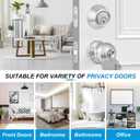 Plustool 5 Pack Entry Door Lock and Single Cylinder Deadbolt Combo Set, Keyed Alike Satin Nickel Exterior Door Knobs with Lock&Keys, Round Ball Door Locksets with Deadbolt for Entrance and Front Door