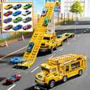 Toddler Car Truck Toys for 3 4 5 6 7 8 Years Old Boys, Transporter Truck Toy Track Set with 12 Die-Cast Car Toys, Toy Gifts for 3 4 5 6 Year Old Boys Kids
