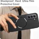 for Samsung Galaxy S22 Case, S22 Magnetic Case, Shockproof Hard Ultra-Thin Protective Cover, Heavy Duty Full Body Protective Phone Case for Samsung S22 (Black)