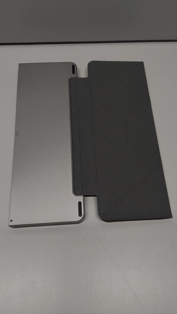 MicroPack Foldable Bluetooth Keyboard with Touchpad & Stand for iPad/iPhone/MacBook, Designed Only for macOS & iOS, Portable Rechargeable Keyboard with PU Leather Cover  Grey