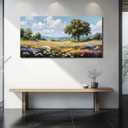 MEICEN88 Landscape Wall Decor Large Wall Art Nature Pictures Rustic Farmhouse Decor Canvas Print Wildflower Painting Wall Art for Office Living Room Bedroom Hallway Aesthetics Home Decor 24"X48"