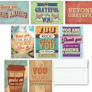 Hat Acrobat 24 Kudos Cards for Employees with Envelopes - Employee Recognition Cards - Staff Appreciation Cards for Coworkers, Admin Professionals Day, Thank You Encouragement Cards (8 Designs)