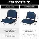 Jauntis Stadium Seating for Bleachers, Bleacher Seats with Ultra Padded Comfy Foam Backs and Cushion, Wide Portable Stadium Chairs with Back Support and Shoulder Strap, Regular - 16.9"W x 13.2"D x 15.4"H