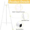 CroBlissful White 50" Easel Stand for Wedding Sign Adjustable 3Tier Height Display Easel with Chain Heavy Duty Floor Tripod for Welcome Wedding Sign Painting Canvas Baby Shower Party Poster (Metal), 50h X 19l X 18w Inches