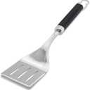 Weber Precision Grill Spatula, Silver – Stainless Steel BBQ Spatula with 3‑Sided Beveled Edge, Non‑Slip Soft‑Touch Handle, Hanging Loop, Dishwasher Safe - Grill Accessory