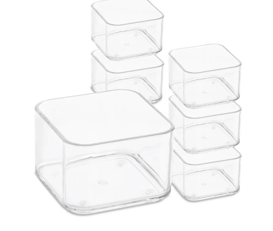 Plastic Clear Acrylic Drawer Organizers. Bathroom, Kitchen, Bedroom, Utensils, Office Organizer Bins, Storage Trays. Heavy Duty, Stackable.