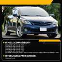 Gray Sun Visor Left Driver Compatible with Corolla 2009 2010 2012 2013 W/Mirror Front Left Side Sunvisor 74320-02711-E0
