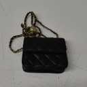 YAMEIZE Fashionable Mini Chain Belt Bag - PU Leather Small Crossbody Bag Chain Belt Purse for Women Trendy Waist Bag (Black-mini #2 (4.7 X 3.9 Inch))