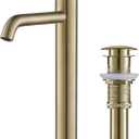 KRAUS Ramus Single Handle Vessel Sink Bathroom Faucet with Pop-Up Drain in Brushed Gold, KVF-1220BG