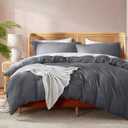 Nestl Dark Grey Duvet Cover King Size - Soft Double Brushed King Duvet Cover Set, 3 Piece, with Button Closure, 1 Duvet Cover 104x90 inches and 2 Pillow Shams